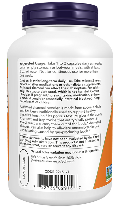 NOW Foods Activated Charcoal 200 caps — Activated Charcoal 200 caps support
