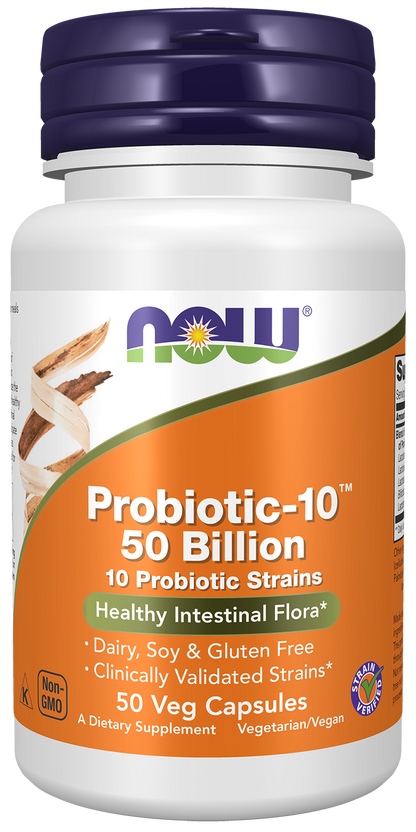 NOW Foods PROBIOTIC-10 50 BILLION 50 VCAPS — PROBIOTIC-10 50 BILLION 50 VCAPS hero