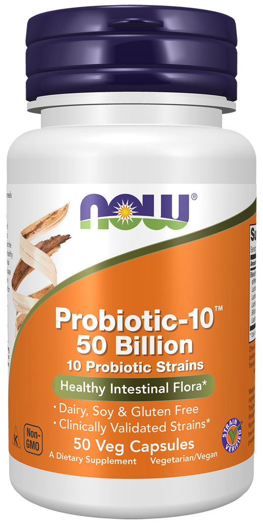 NOW Foods PROBIOTIC-10 50 BILLION 50 VCAPS — PROBIOTIC-10 50 BILLION 50 VCAPS hero