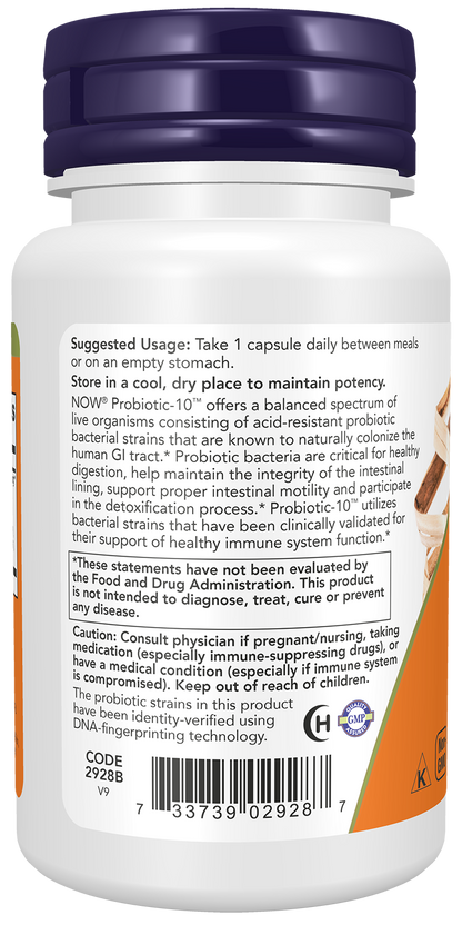 NOW Foods PROBIOTIC-10 50 BILLION 50 VCAPS — PROBIOTIC-10 50 BILLION 50 VCAPS support