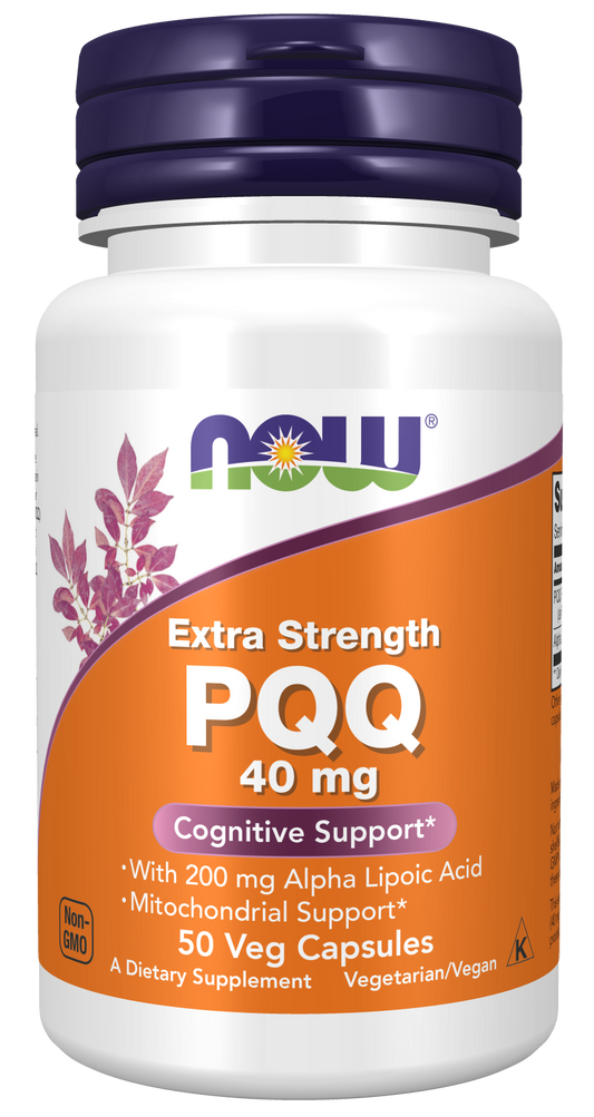 NOW Foods PQQ 40mg Extra Strength 50 vcaps — PQQ 40mg Extra Strength 50 vcaps hero