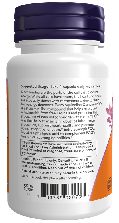 NOW Foods PQQ 40mg Extra Strength 50 vcaps — PQQ 40mg Extra Strength 50 vcaps support