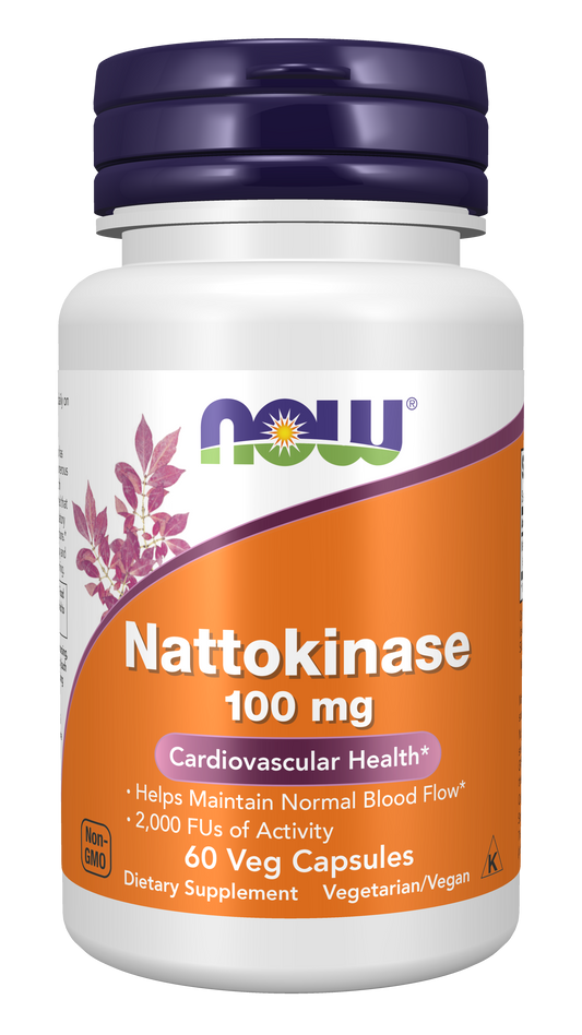 NOW Foods Nattokinase 100mg 60 vcaps — Nattokinase 100mg 60 vcaps hero