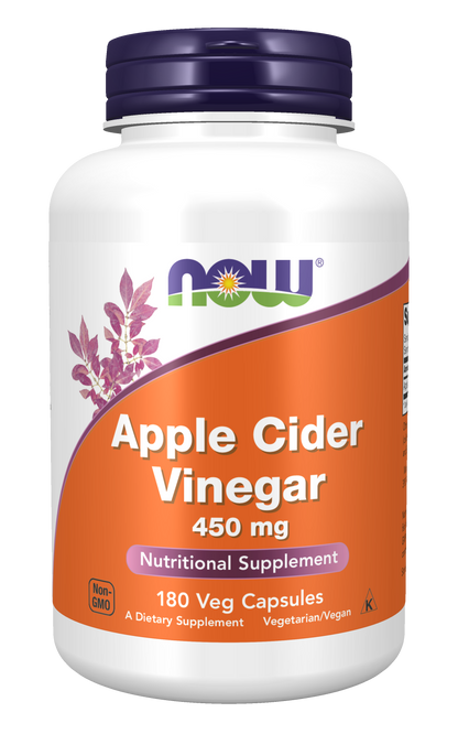 NOW Foods Apple Cider Vinegar 450mg 180 veg caps — Apple Cider Vinegar 450mg 180 veg caps hero