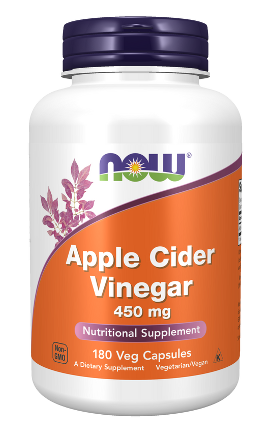 NOW Foods Apple Cider Vinegar 450mg 180 veg caps — Apple Cider Vinegar 450mg 180 veg caps hero