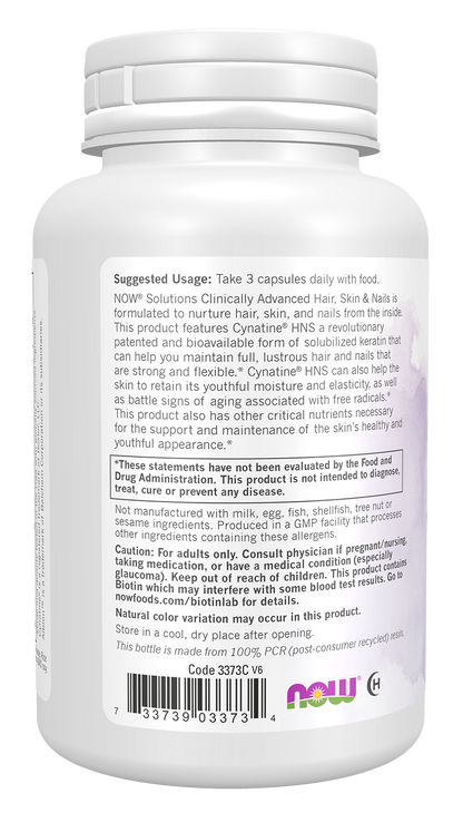 NOW Foods Clinical Hair Skin & Nails 90vcap — Clinical Hair Skin & Nails 90vcap support