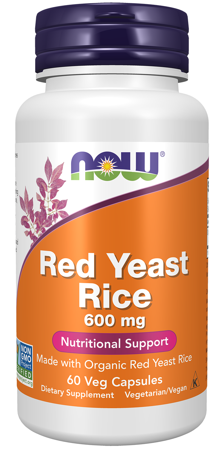 NOW Foods RED YEAST RICE 600MG ORG 60 VCAPS — RED YEAST RICE 600MG ORG 60 VCAPS hero