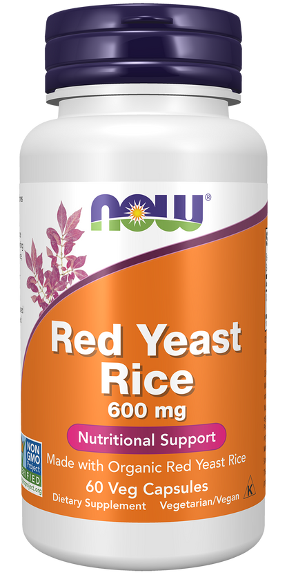 NOW Foods RED YEAST RICE 600MG ORG 60 VCAPS — RED YEAST RICE 600MG ORG 60 VCAPS hero