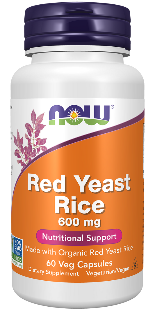 NOW Foods RED YEAST RICE 600MG ORG 60 VCAPS — RED YEAST RICE 600MG ORG 60 VCAPS hero