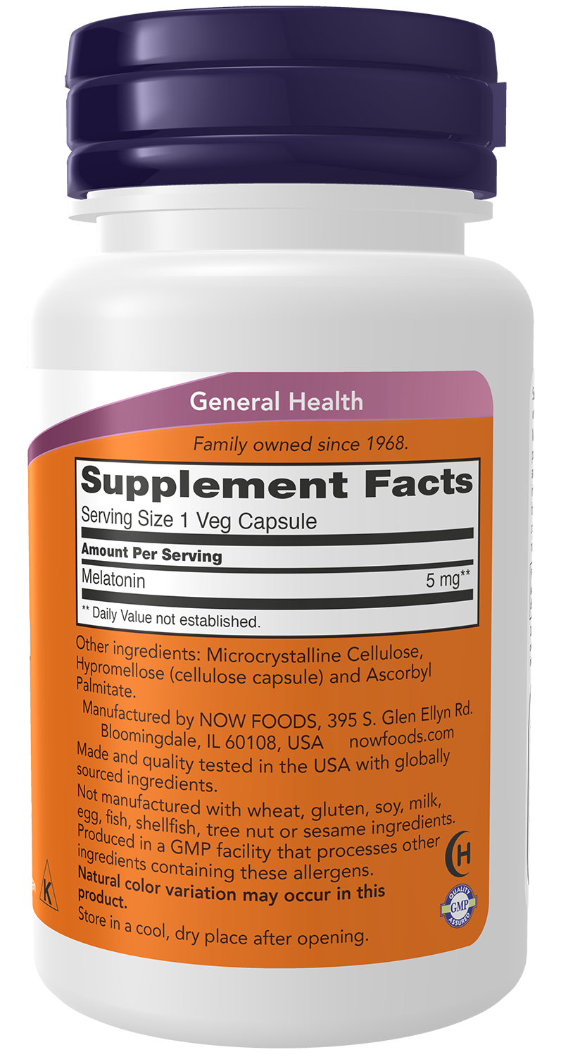 NOW Foods Melatonin — 5mg facts