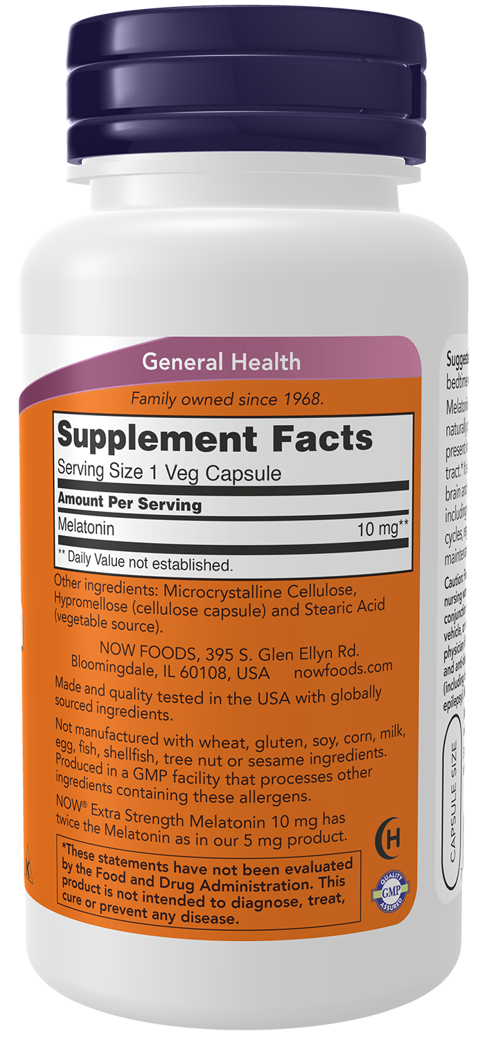 NOW Foods Melatonin — 10mg facts