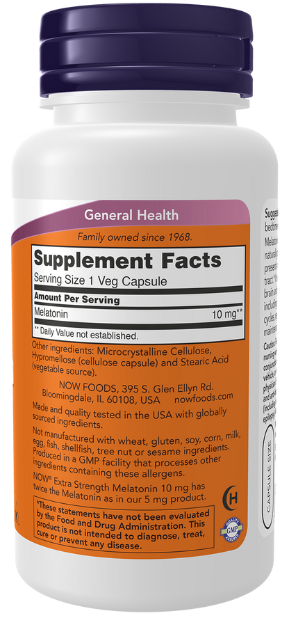NOW Foods Melatonin — 10mg facts