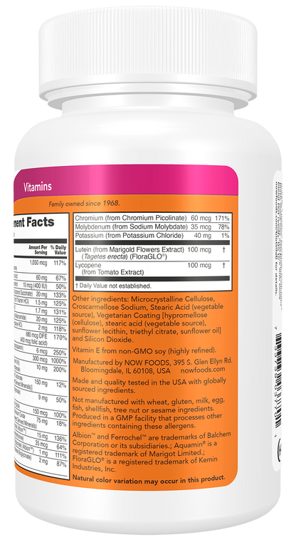 NOW Foods Daily Vits 100tabs — Daily Vits 100tabs support