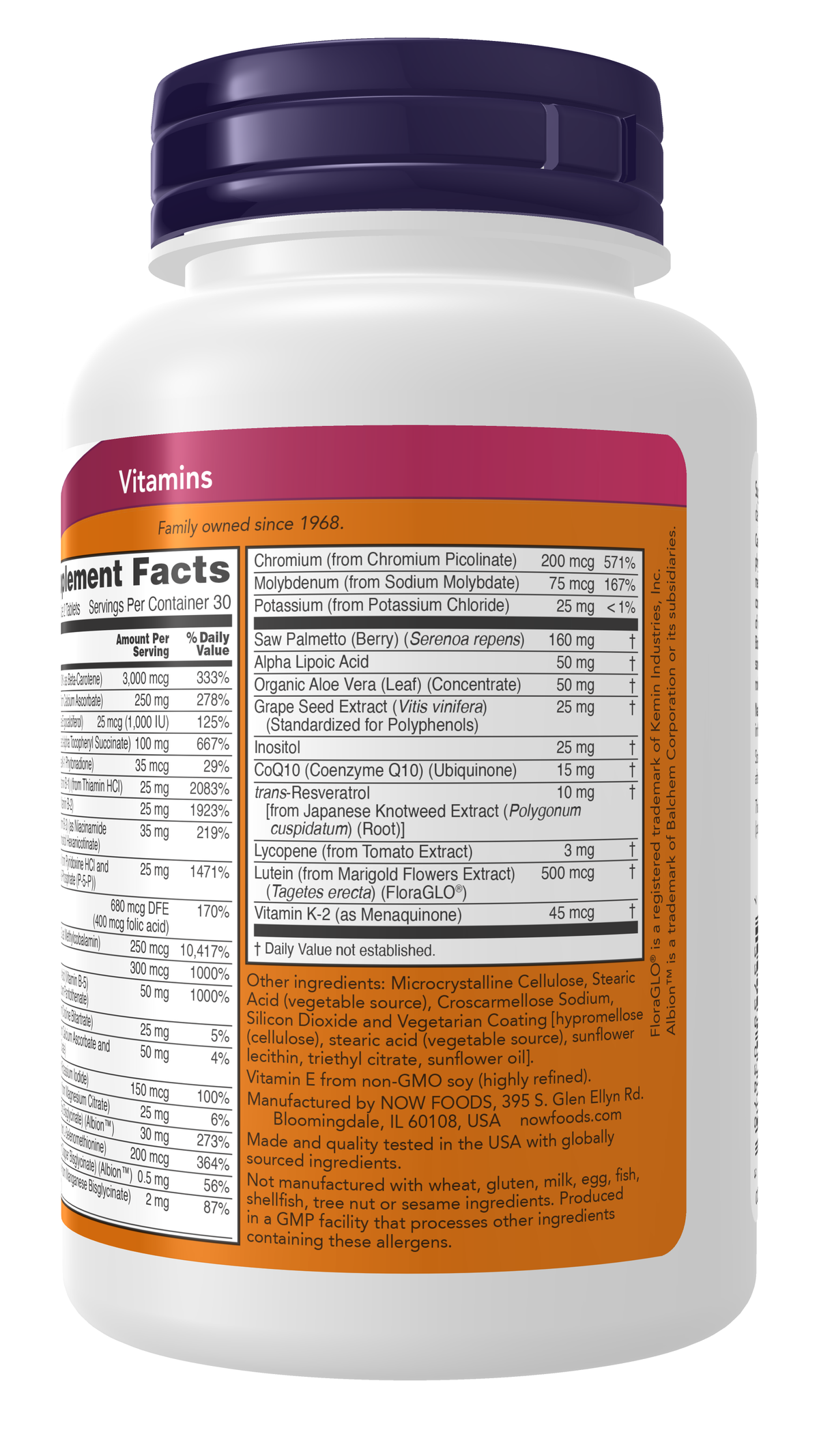 NOW Foods ADAM Mens Multivitamin 60tablets — ADAM Mens Multivitamin 60tablets support