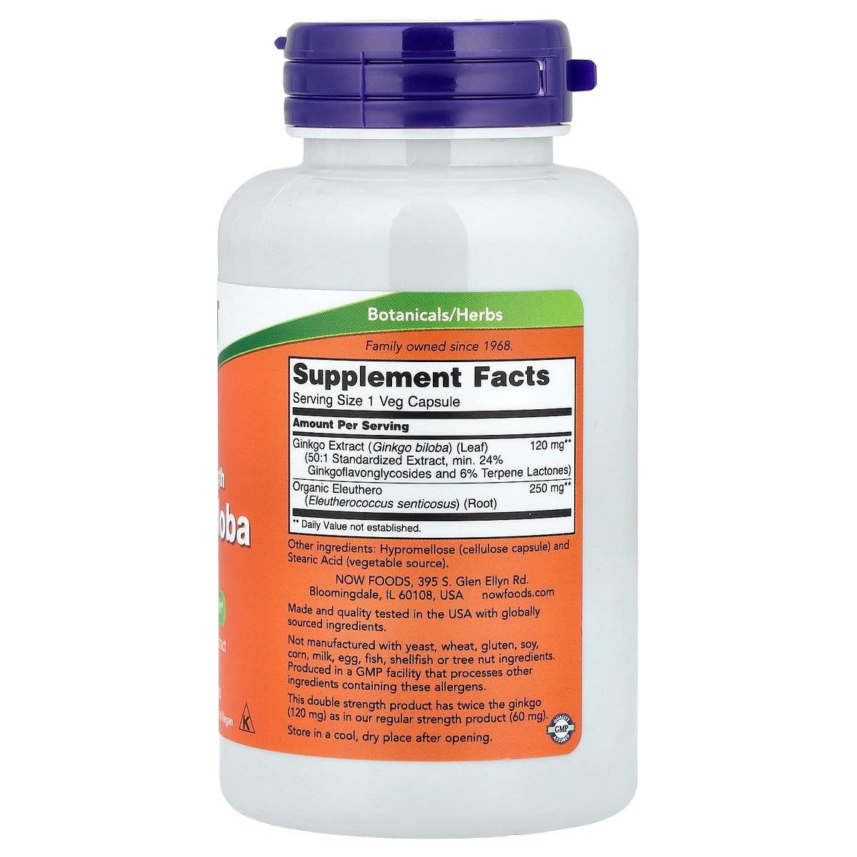 NOW Foods Ginkgo Biloba 120mg 100 vcaps — Ginkgo Biloba 120mg 100 vcaps facts