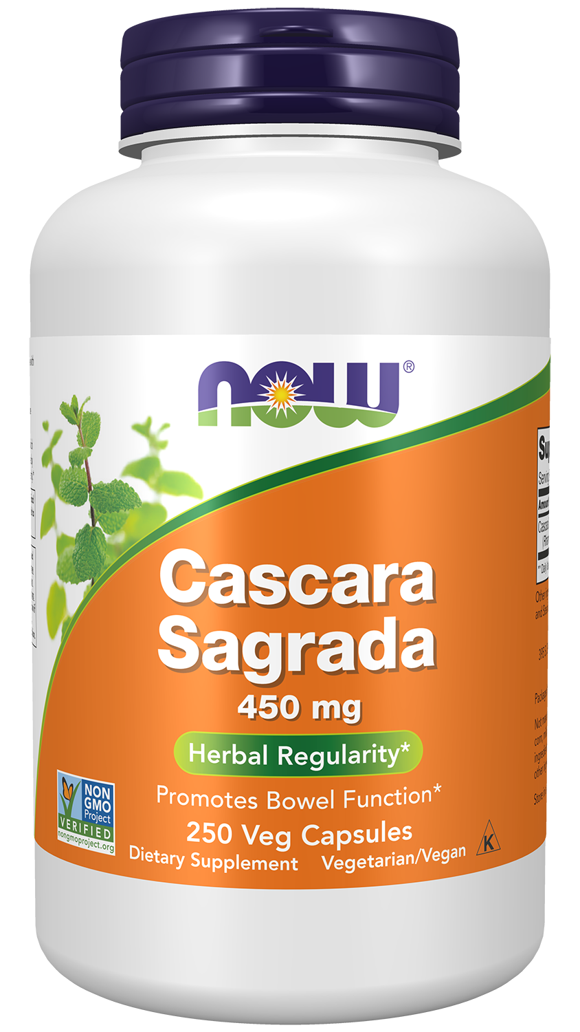 NOW Foods Cascara Sagrada 450mg 250 vcaps — Cascara Sagrada 450mg 250 vcaps hero