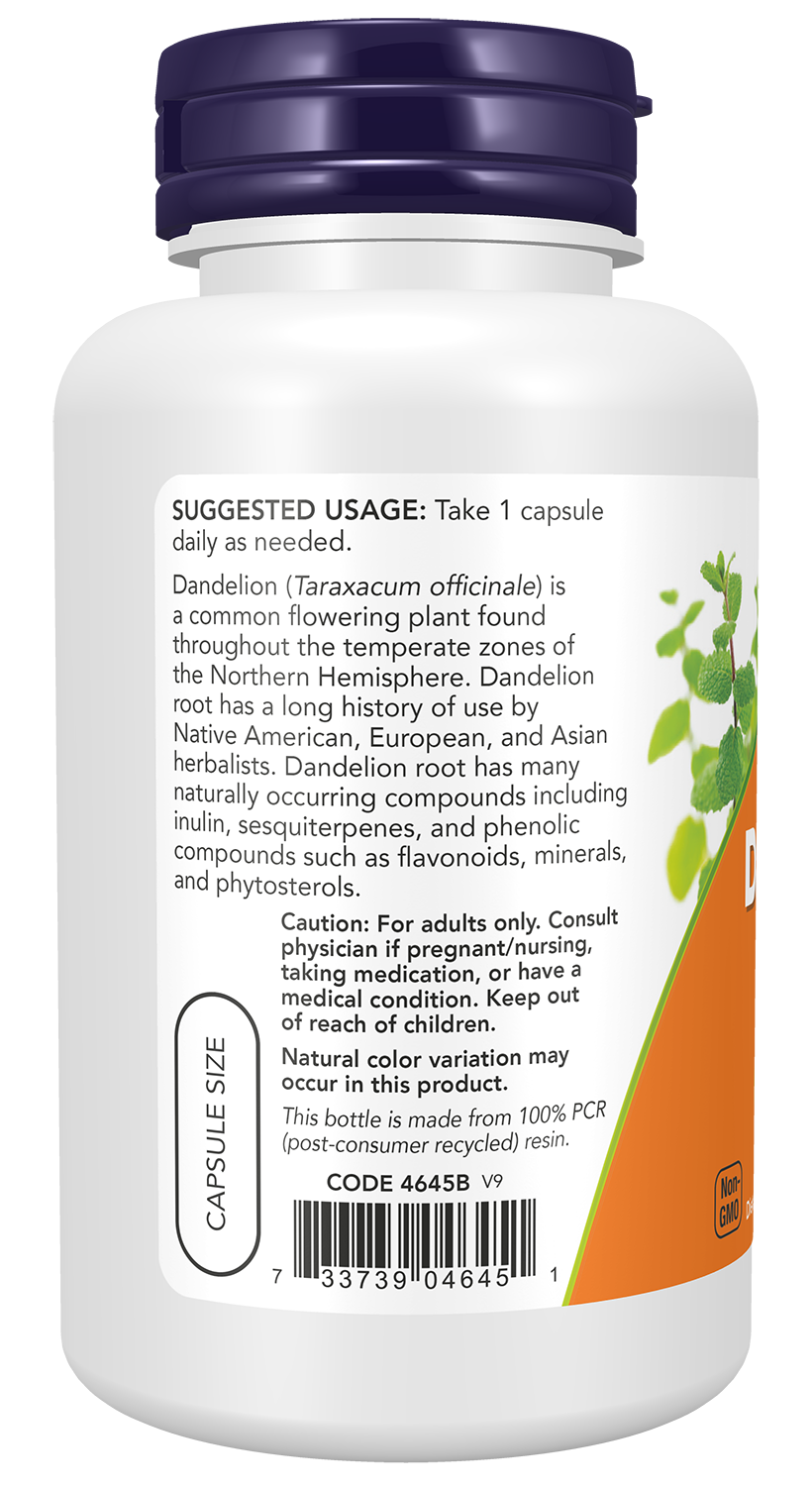 NOW Foods Dandelion Root 500mg 100 vcaps — Dandelion Root 500mg 100 vcaps support