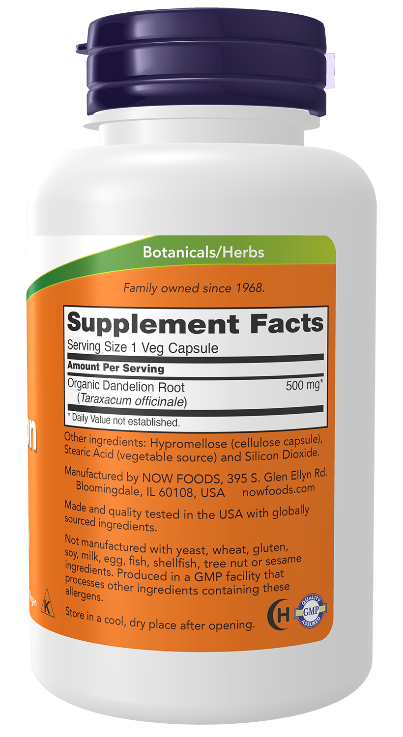 NOW Foods Dandelion Root 500mg 100 vcaps — Dandelion Root 500mg 100 vcaps facts