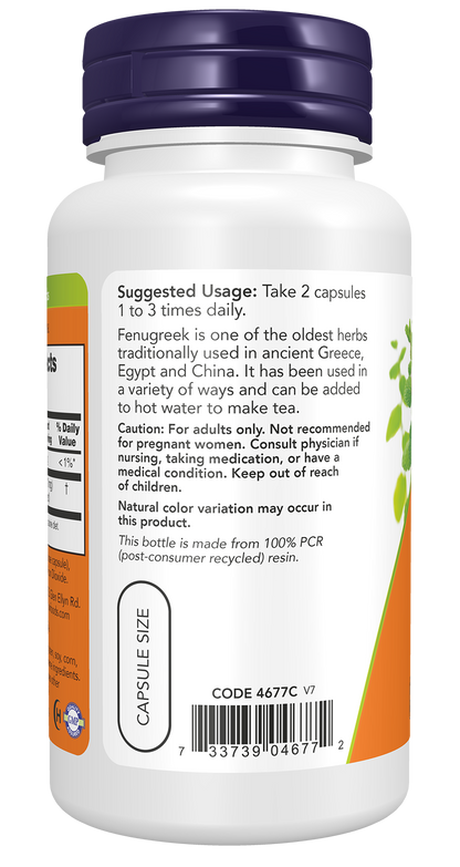 NOW Foods Fenugreek 500mg 100caps — Fenugreek 500mg 100caps support