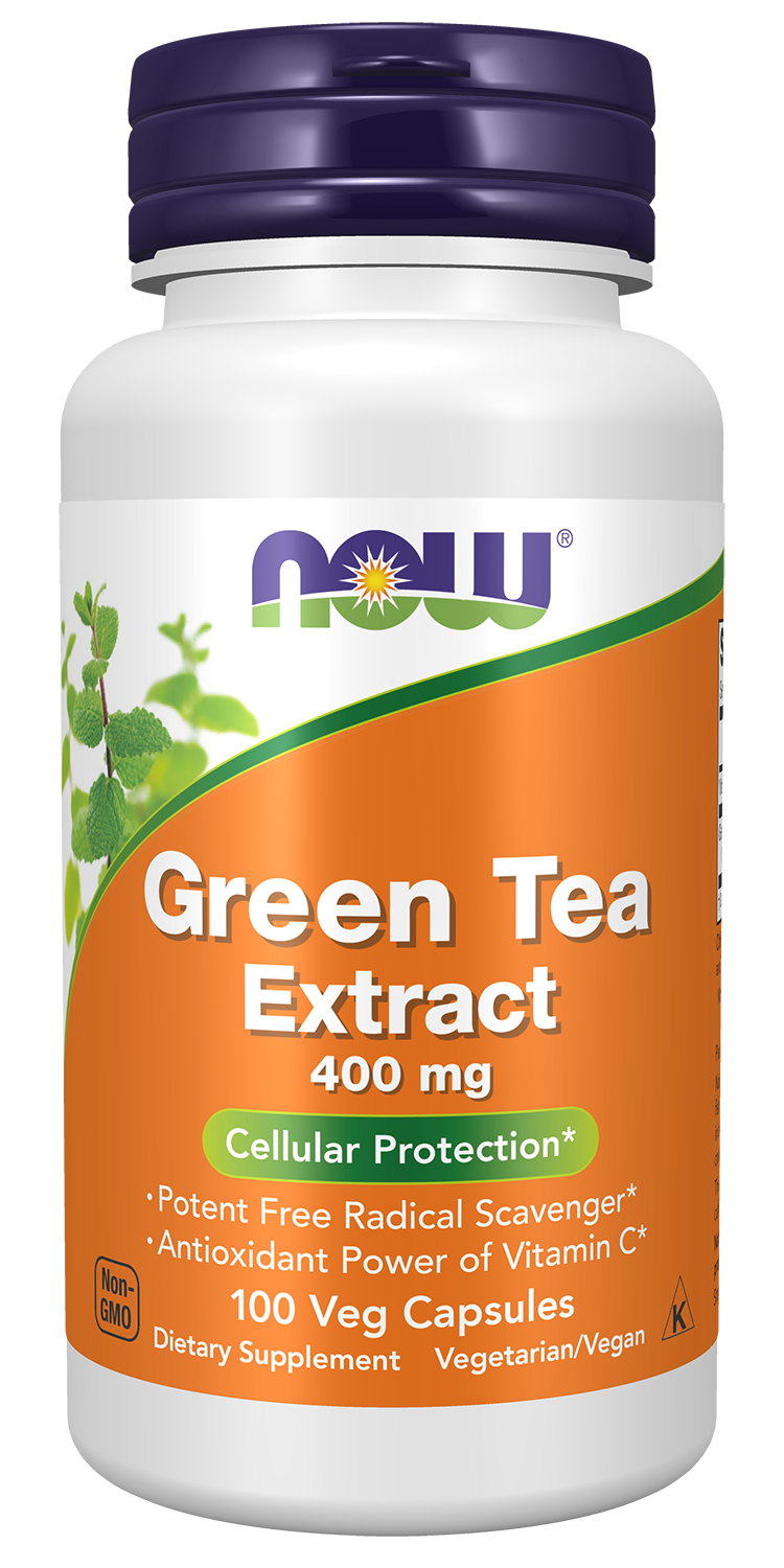 NOW Foods Green Tea Extract 400mg 100 vcaps — Green Tea Extract 400mg 100 vcaps hero