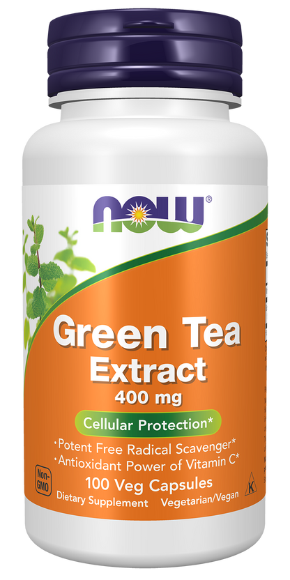 NOW Foods Green Tea Extract 400mg 100 vcaps — Green Tea Extract 400mg 100 vcaps hero
