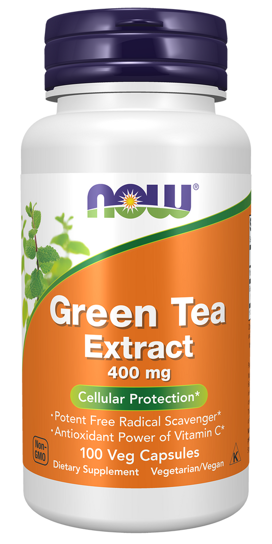 NOW Foods Green Tea Extract 400mg 100 vcaps — Green Tea Extract 400mg 100 vcaps hero