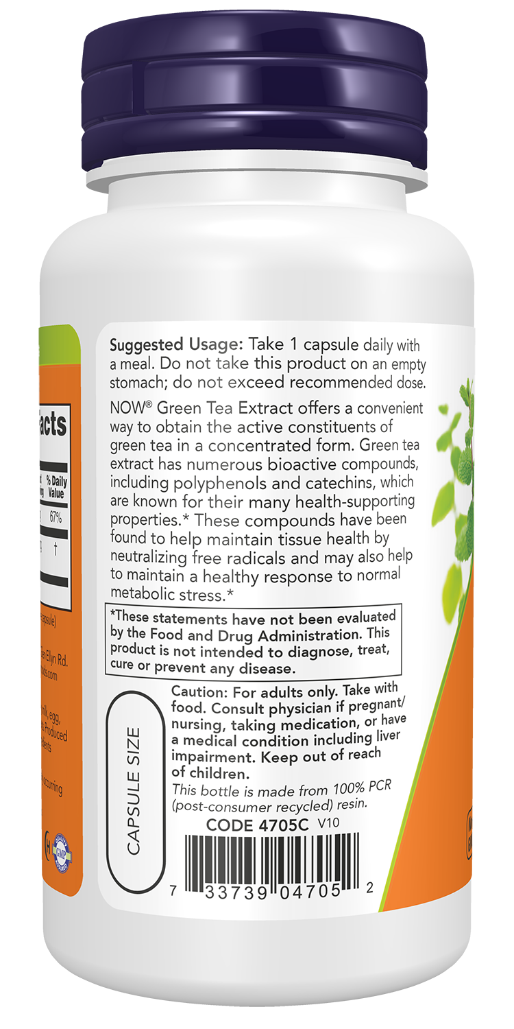 NOW Foods Green Tea Extract 400mg 100 vcaps — Green Tea Extract 400mg 100 vcaps support