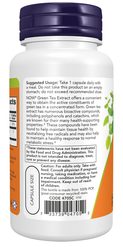 NOW Foods Green Tea Extract 400mg 100 vcaps — Green Tea Extract 400mg 100 vcaps support