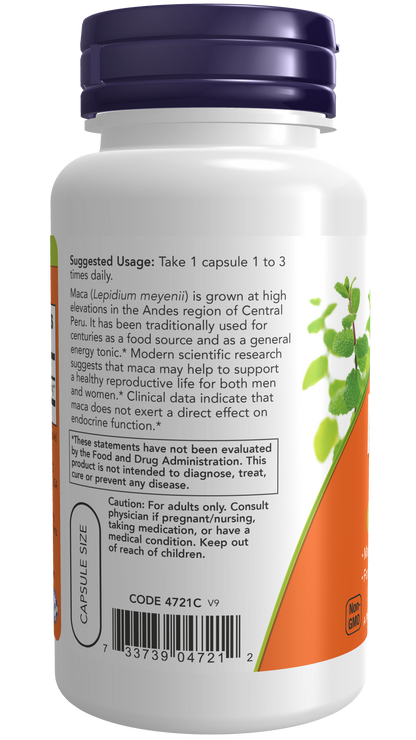 NOW Foods MACA 500mg — 100caps support