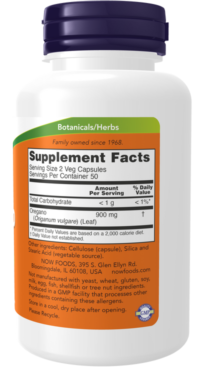 NOW Foods Oregano 450mg 100vcaps — Oregano 450mg 100vcaps facts