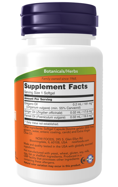NOW Foods Oregano Oil Enteric 90gels — Oregano Oil Enteric 90gels facts