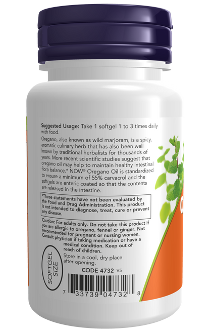 NOW Foods Oregano Oil Enteric 90gels — Oregano Oil Enteric 90gels support