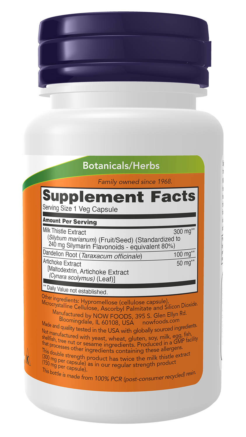 NOW Foods Milk Thistle 300mg 50 vcaps — Milk Thistle 300mg 50 vcaps facts