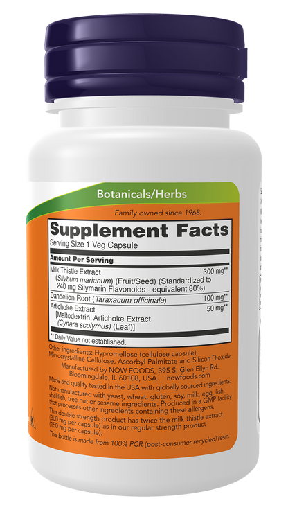 NOW Foods Milk Thistle 300mg 50 vcaps — Milk Thistle 300mg 50 vcaps facts