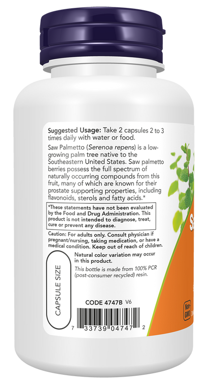 NOW Foods Saw Palmetto 550mg 100vcaps — Saw Palmetto 550mg 100vcaps support