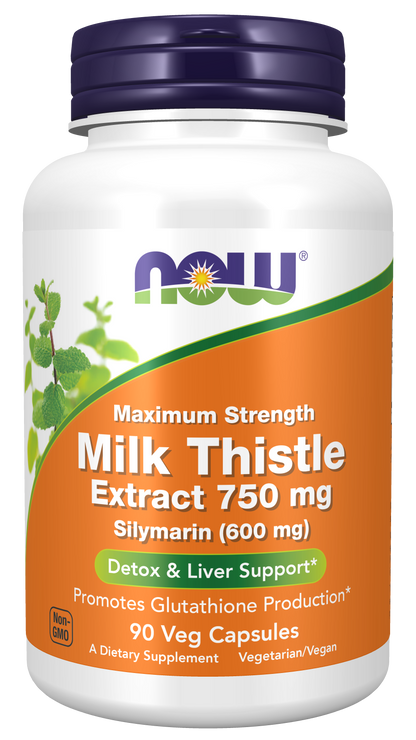 NOW Foods Milk Thistle 750mg 90 caps — Milk Thistle 750mg 90 caps hero