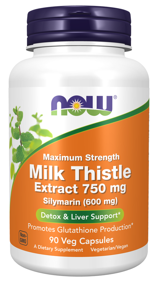 NOW Foods Milk Thistle 750mg 90 caps — Milk Thistle 750mg 90 caps hero