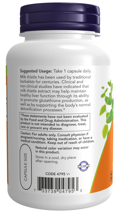 NOW Foods Milk Thistle 750mg 90 caps — Milk Thistle 750mg 90 caps support