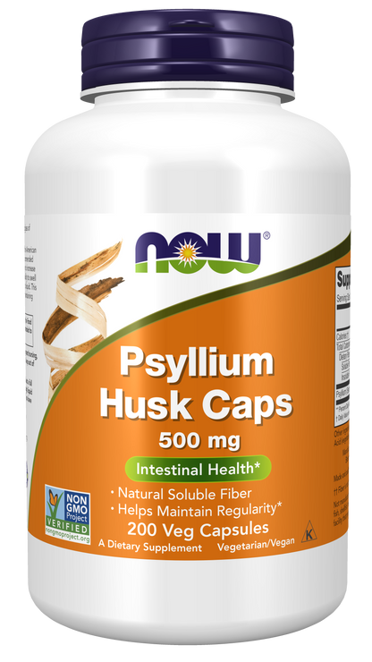NOW Foods Psyllium Husk 500mg 200 Veg Caps — Psyllium Husk 500mg 200 Veg Caps hero