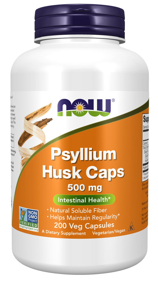 NOW Foods Psyllium Husk 500mg 200 Veg Caps — Psyllium Husk 500mg 200 Veg Caps hero