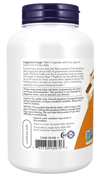 NOW Foods Psyllium Husk 500mg 200 Veg Caps — Psyllium Husk 500mg 200 Veg Caps support