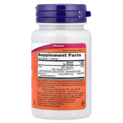 NOW Foods METHYL B-12 5000mcg 120 LOZ — METHYL B-12 5000mcg 120 LOZ facts