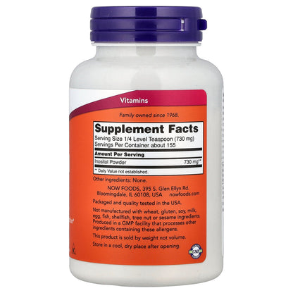 NOW Foods Inositol Pure Powder 4oz — Inositol Pure Powder 4oz facts
