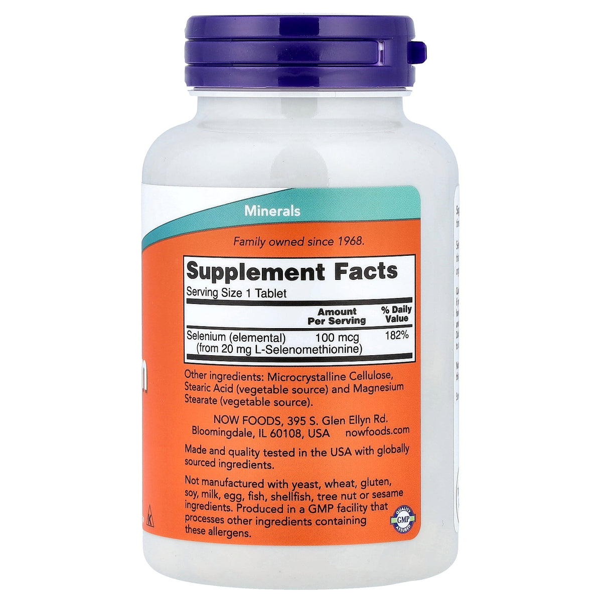 NOW Foods Selenium 100mcg 250tabs — Selenium 100mcg 250tabs facts