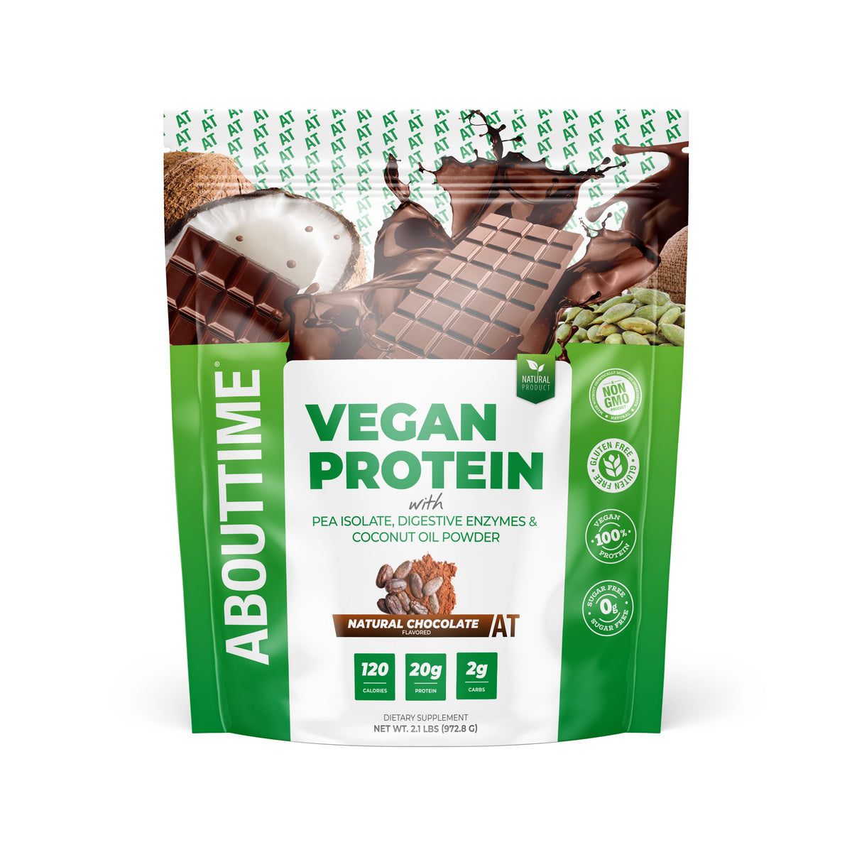 About Time Vegan Protein — Chocolate hero