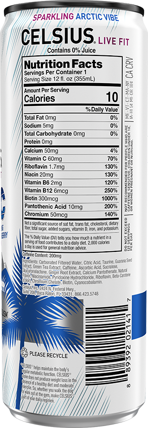 Celsius Energy Drink — Artic Berry facts