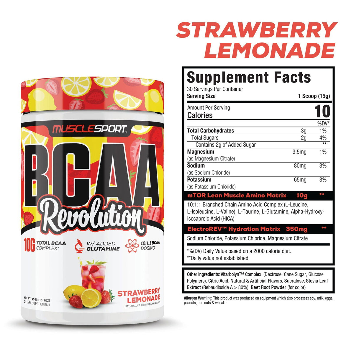 MuscleSport BCAA — Strawberry Lemonade hero
