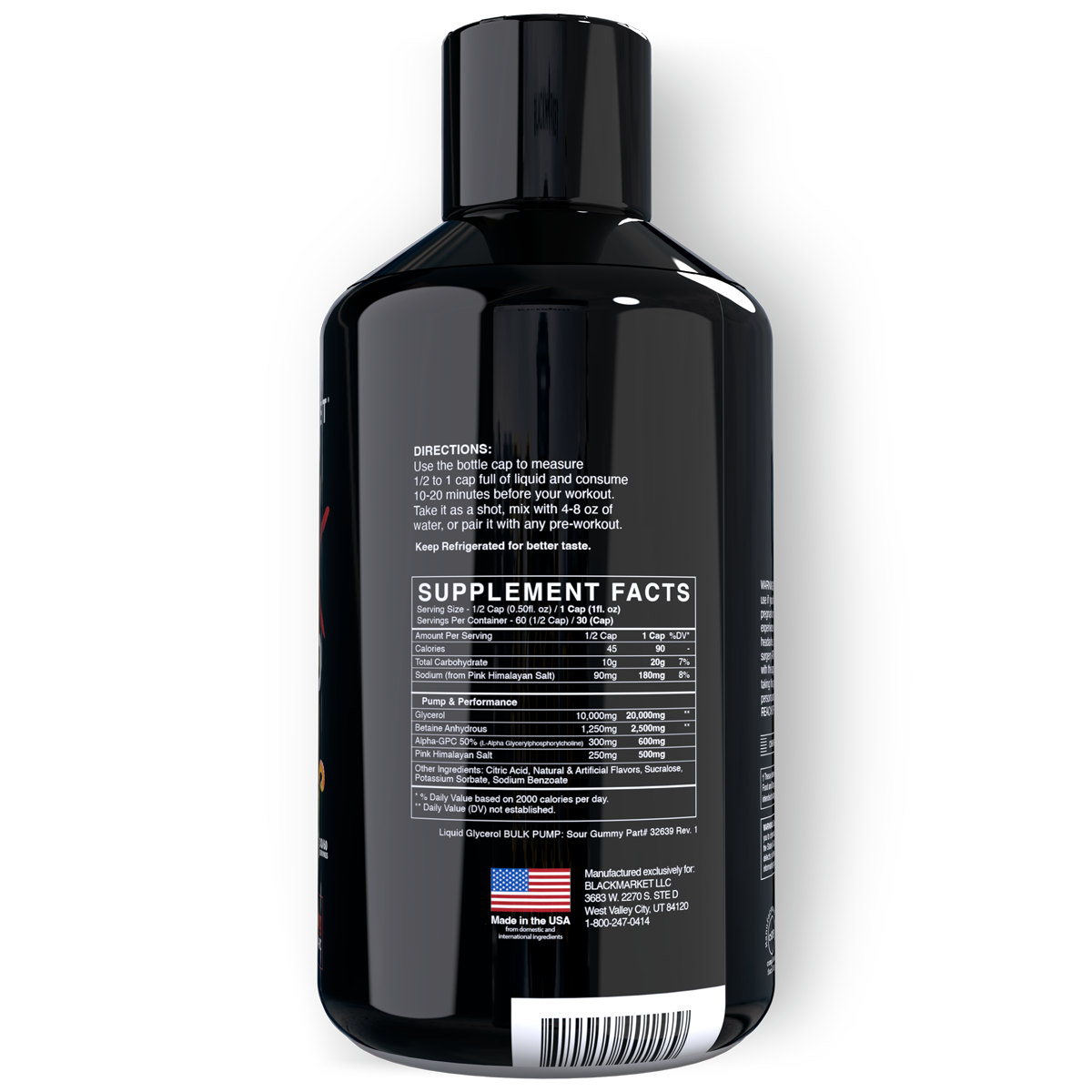 BlackMarket Labs BULK Pump Liquid Glycerol — BULK Pump Liquid Glycerol facts