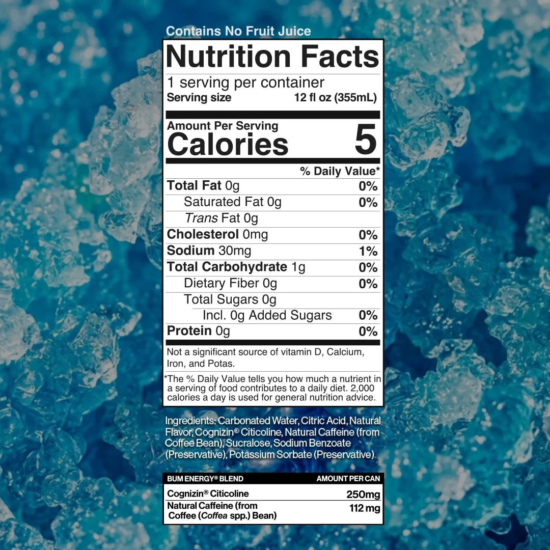 BUM Energy Energy — Blue Snow Cone facts