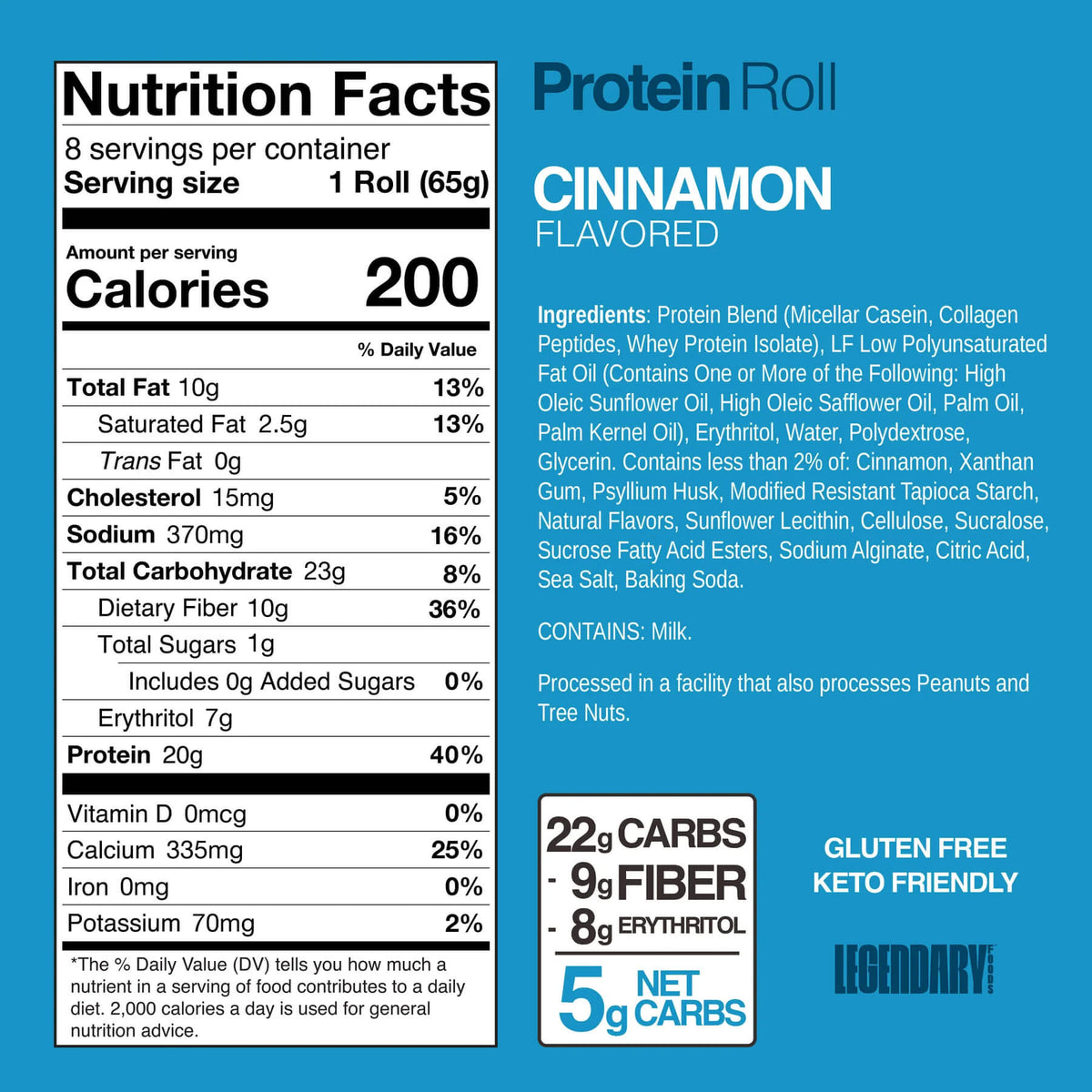 Legendary Foods Protein Sweet Roll — Cinnamon facts